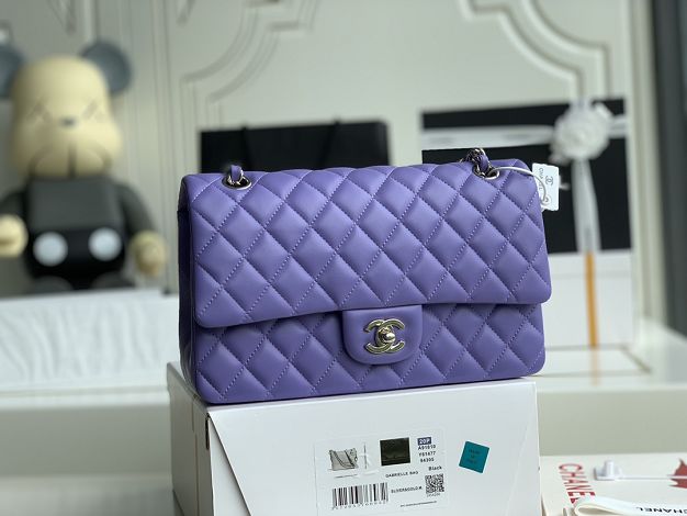 CC original lambskin medium flap bag A01112 purple