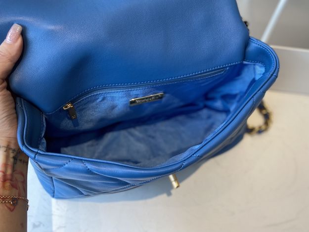 2021 CC original lambskin medium 19 flap bag AS1161 blue