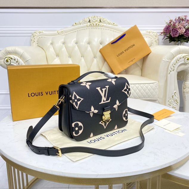 Louis vuitton original calfskin pochette metis M45773 black