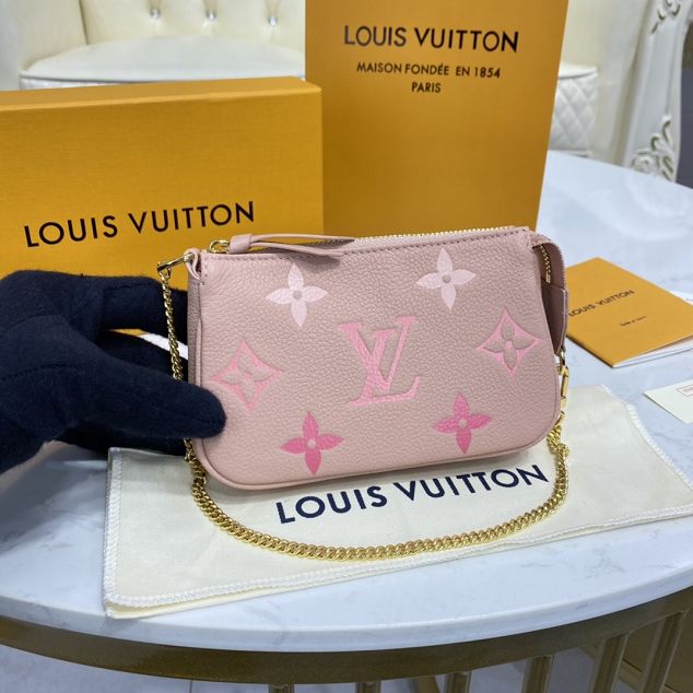 Louis vuitton original calfskin mini pochette M80501 pink