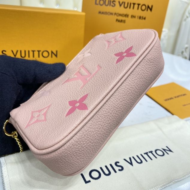 Louis vuitton original calfskin mini pochette M80501 pink