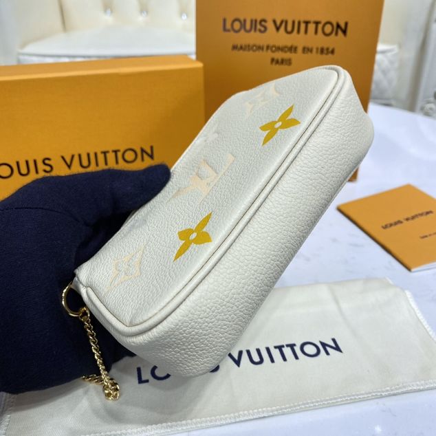 Louis vuitton original calfskin mini pochette M80501 white