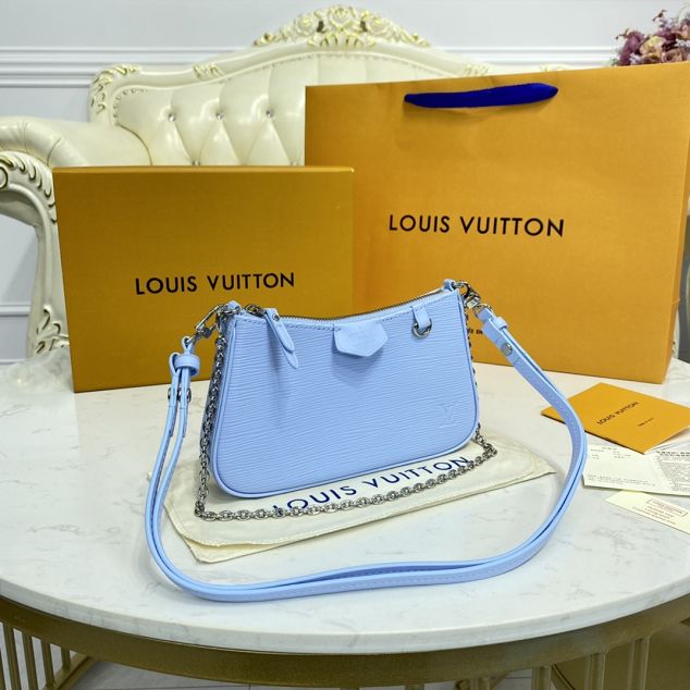 Louis vuitton original epi leather easy pouch M80480 blue