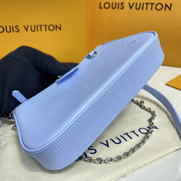 Louis vuitton original epi leather easy pouch M80480 blue