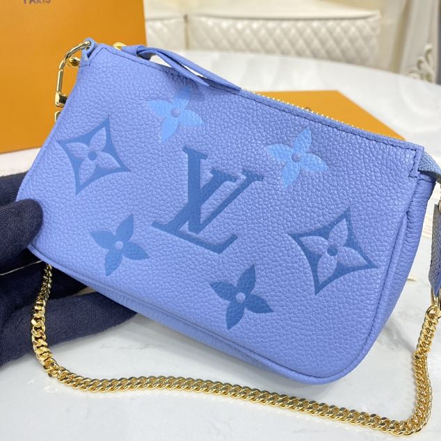 Louis vuitton original calfskin mini pochette M80502 blue