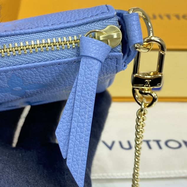 Louis vuitton original calfskin mini pochette M80502 blue