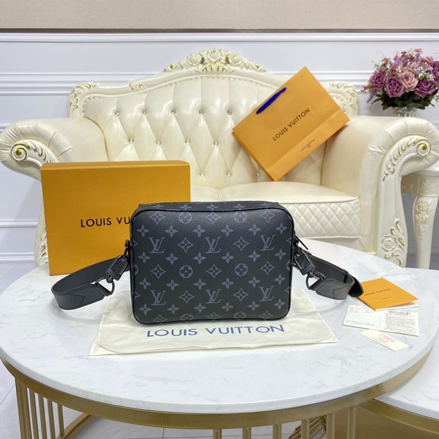 Louis vuitton original monogram eclipse steamer messenger bag M45585 black 