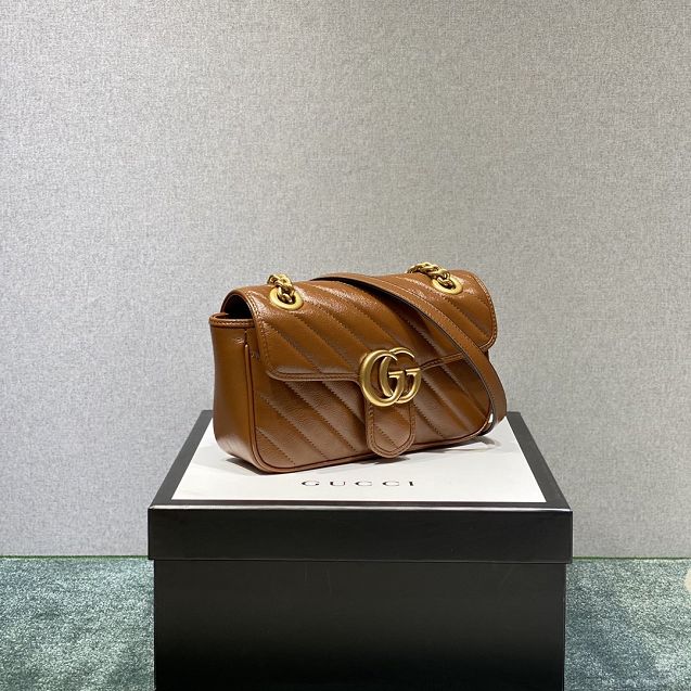 GG original calfskin marmont  mini bag 446744 brown