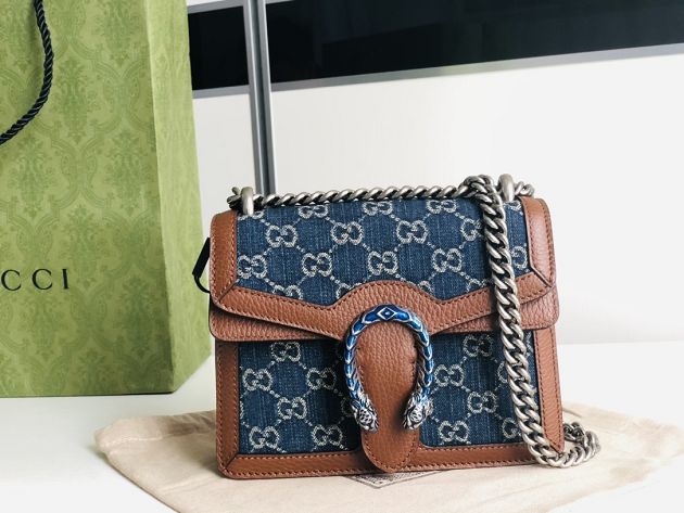 GG original denim dionysus mini shoulder bag 421970 blue