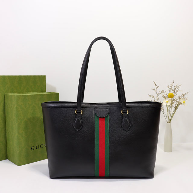 2021 GG original calfskin ophidia medium tote bag 631685 black