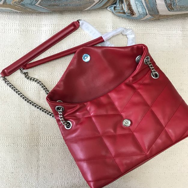 YSL original calfskin puffer small bag 577476 red