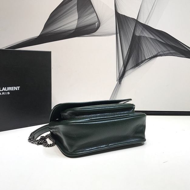 YSL original crinkled calfskin niki baby bag 533037 dark green