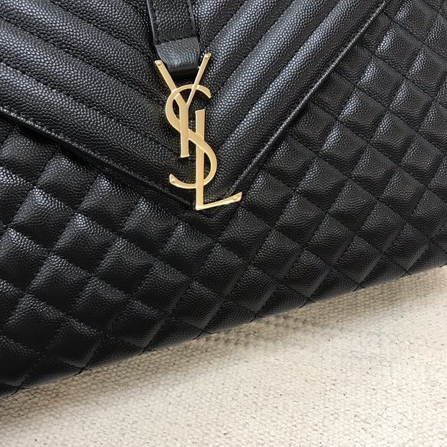 YSL original calfskin envelope large bag 600185 black