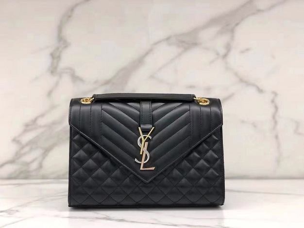 YSL original lambskin envelope medium bag 428134 black