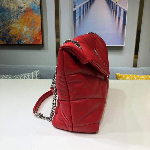 YSL original lambskin puffer medium bag 577475 red