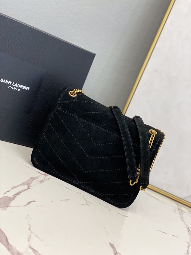 YSL original suede calfskin niki baby bag 533037 black