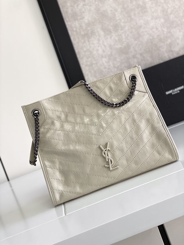 YSL original calfskin niki shopping bag 577999 white