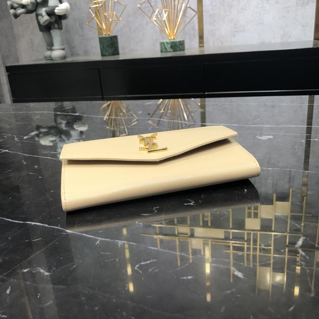 YSL original grained calfskin mini chain bag 607788 apricot