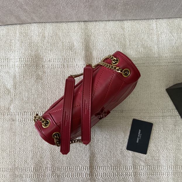 YSL original lambskin niki baby bag 533037 wine red