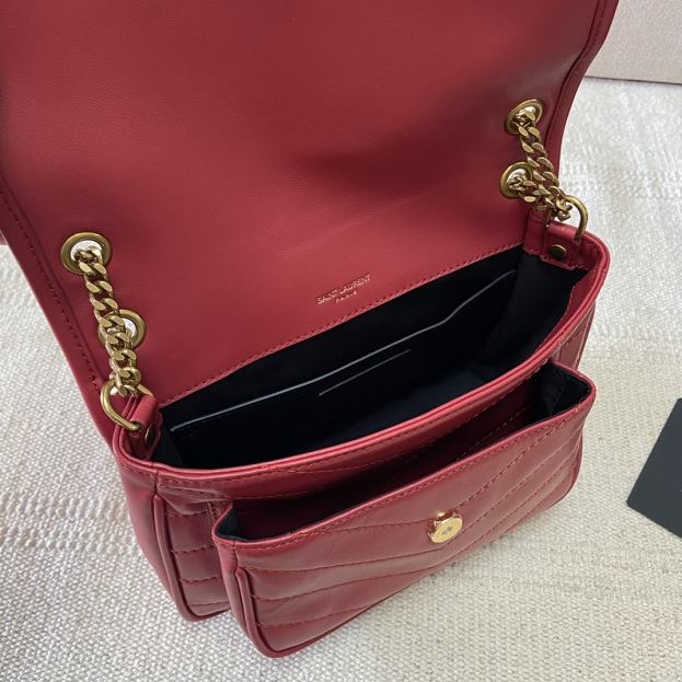 YSL original lambskin niki baby bag 533037 wine red