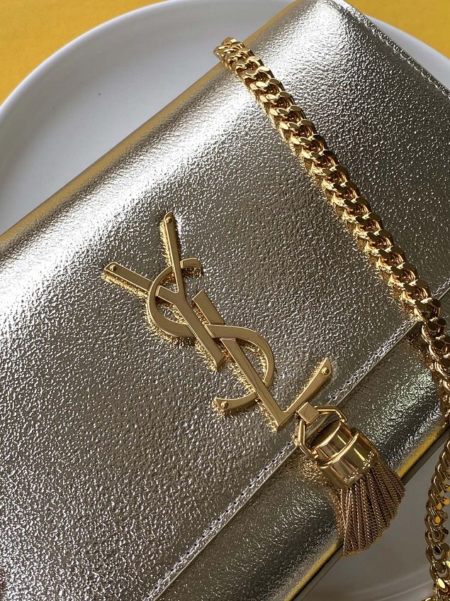 YSL original calfskin medium kate satchel 326078 gold