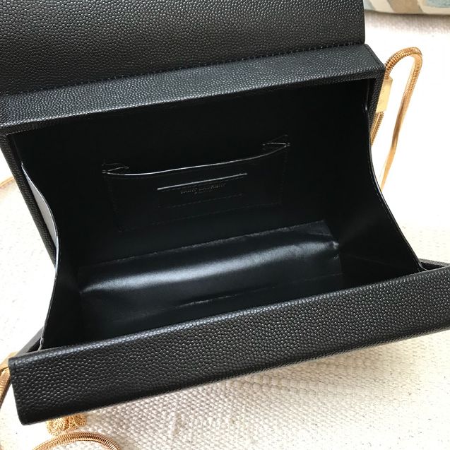 YSL original grained calfskin kate box bag 593122 black
