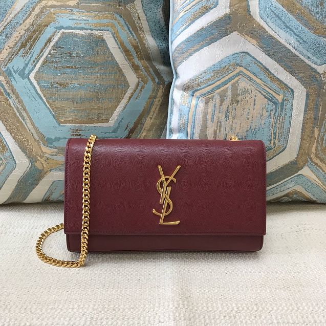 YSL original grained calfskin medium kate satchel 326078 bordeaux