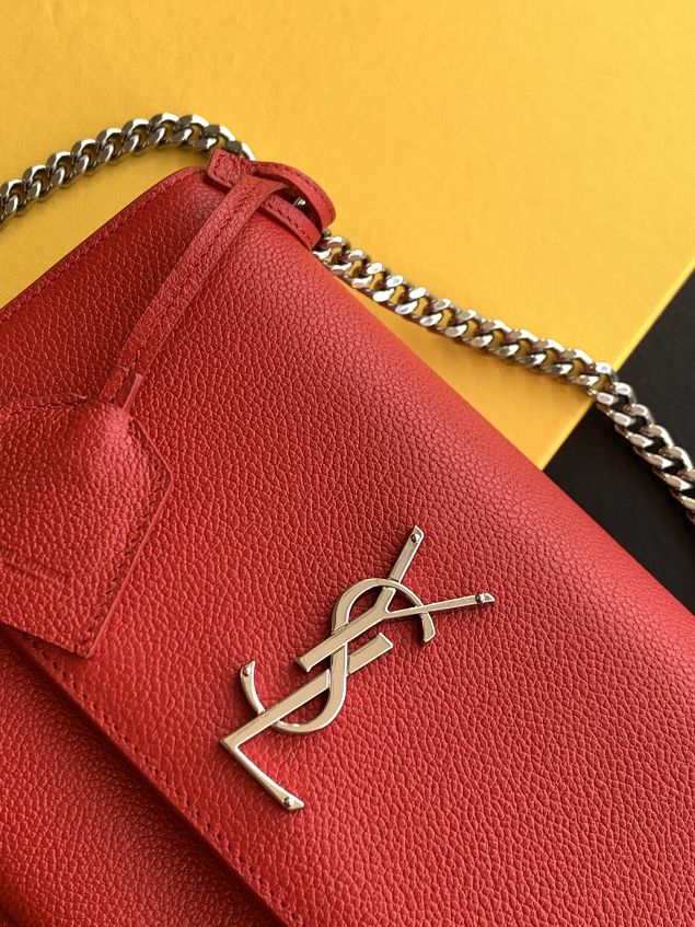 YSL original grained calfskin medium sunset bag 442906 red