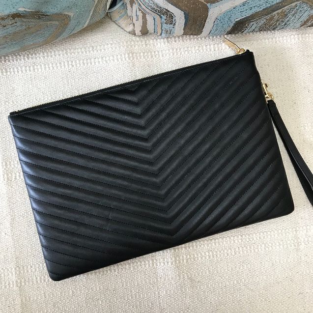 YSL original lambskin clutch bag 585040L black