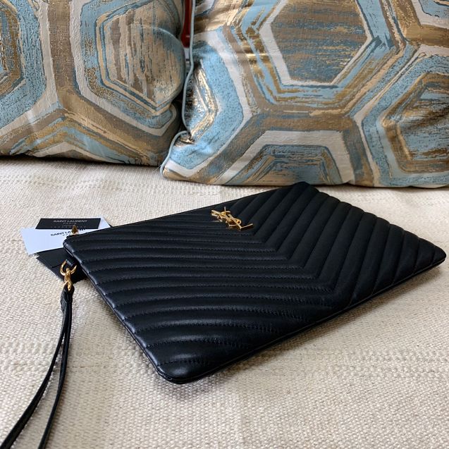 YSL original lambskin clutch bag 585040S black