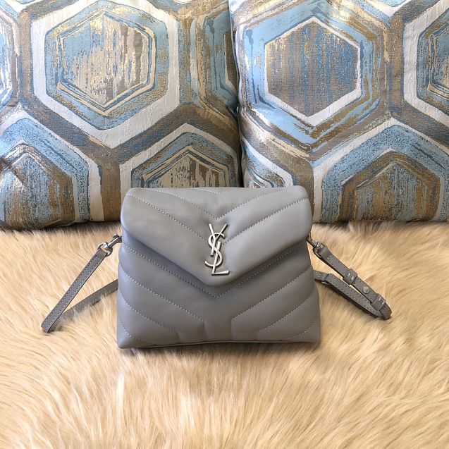 YSL original calfskin loulou mini bag 467072 grey