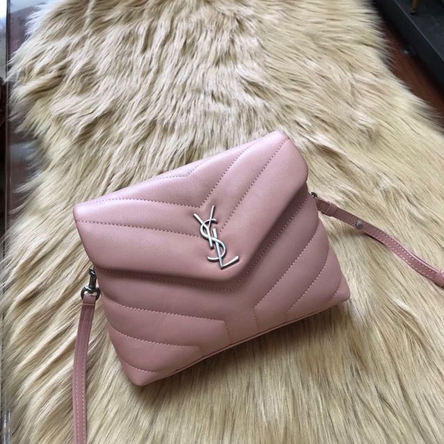 YSL original calfskin loulou mini bag 467072 pink