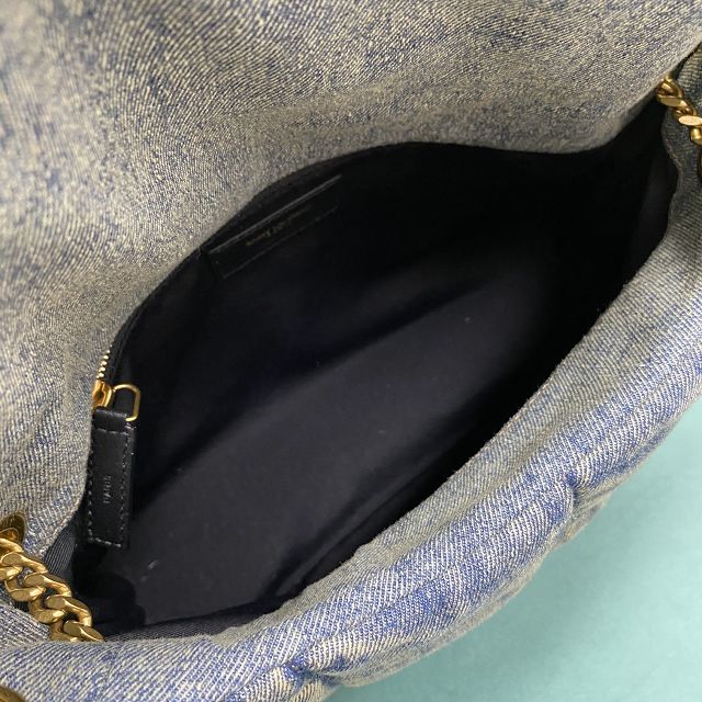 YSL original denim puffer small bag 577476 blue