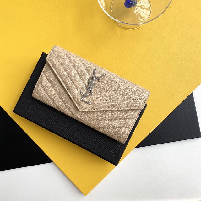 YSL original grained calfskin wallet 437469