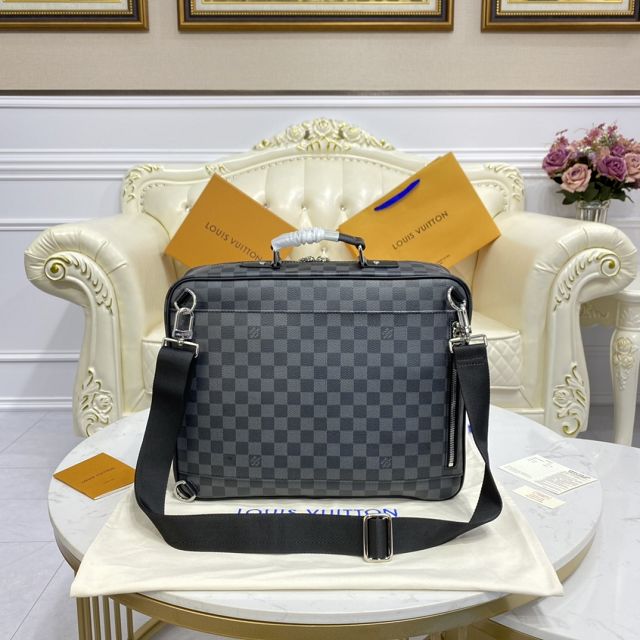 Louis vuitton original damier graphite backpack briefcase N50051 black