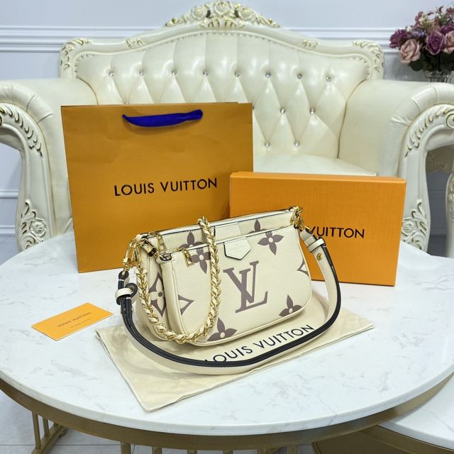 2021 louis vuitton original calfskin multi pochette M45776 beige