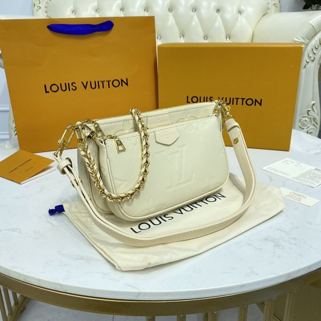 2021 louis vuitton original calfskin multi pochette M80447 beige