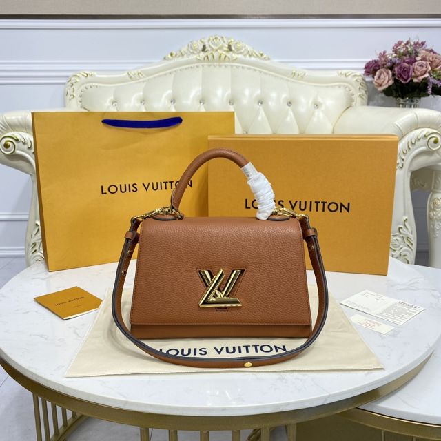 Louis vuitton original calfskin twist one handle bag pm m57897 caramel