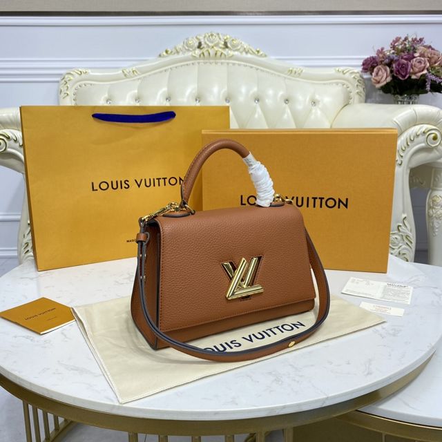 Louis vuitton original calfskin twist one handle bag pm m57897 caramel