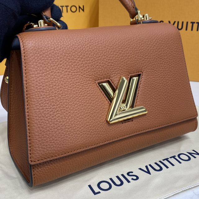 Louis vuitton original calfskin twist one handle bag pm m57897 caramel