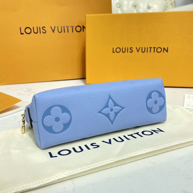 Louis vuitton original calfskin cosmetic pouch M80502 blue