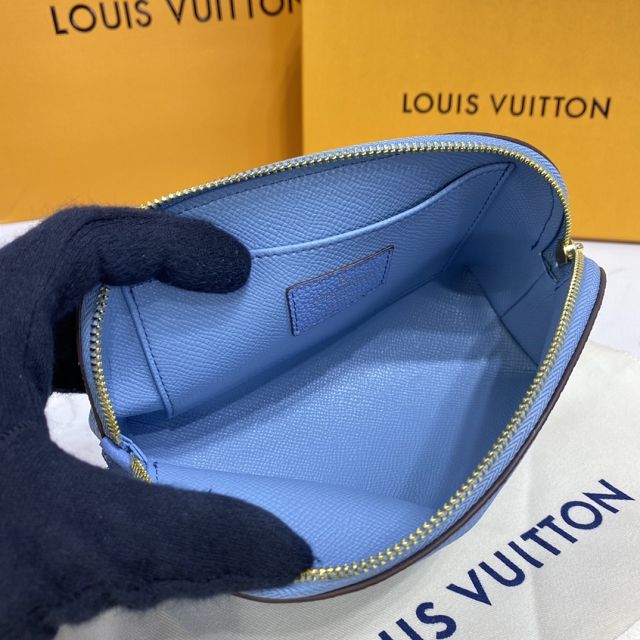 Louis vuitton original calfskin cosmetic pouch M80502 blue