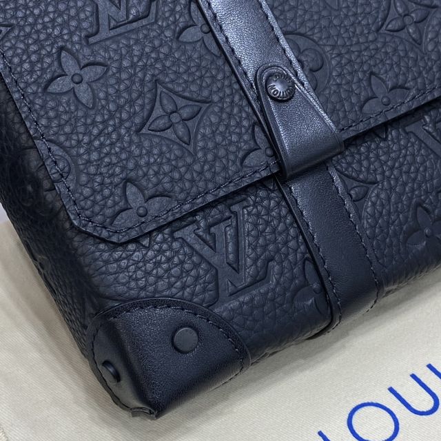 Louis vuitton original calfskin trunk messenger bag M57726 black