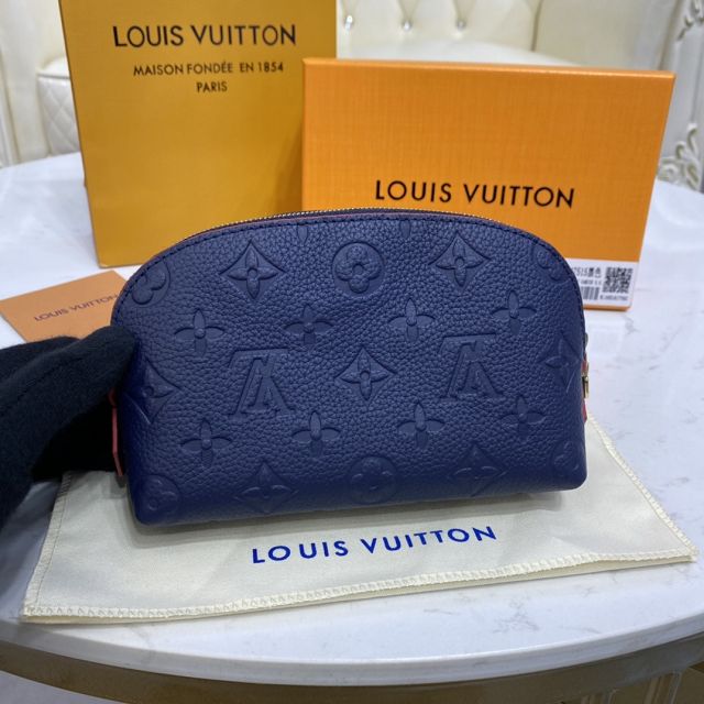 Louis vuitton original calfskin cosmetic pouch m69413 navy blue