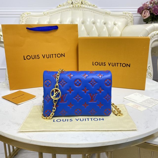 Louis vuitton original lambskin pochette coussin M80743 blue