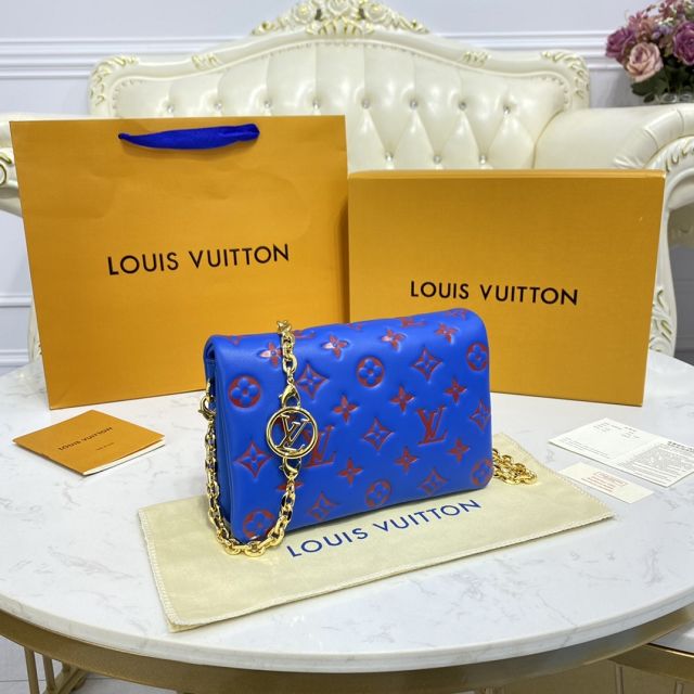 Louis vuitton original lambskin pochette coussin M80743 blue