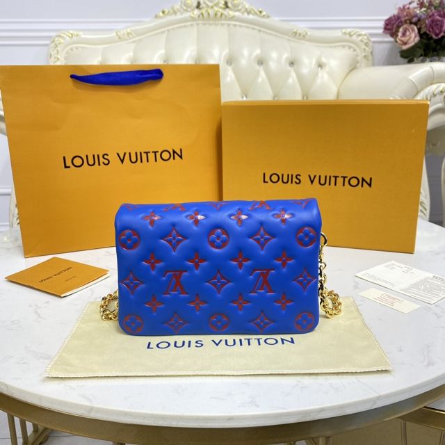 Louis vuitton original lambskin pochette coussin M80743 blue