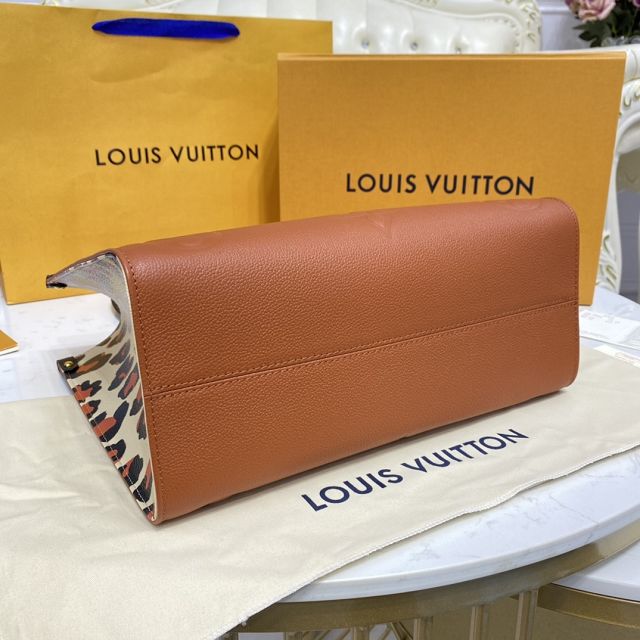 Louis vuitton original calfskin onthego tote bag MM M58521 caramel