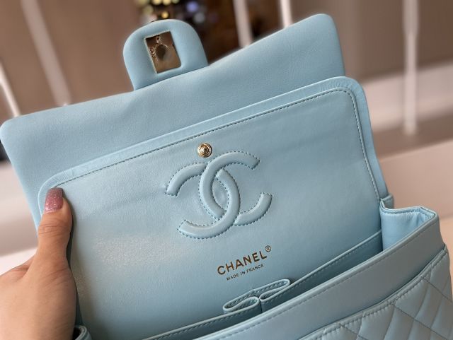 CC original lambskin medium flap bag A01112 sky blue