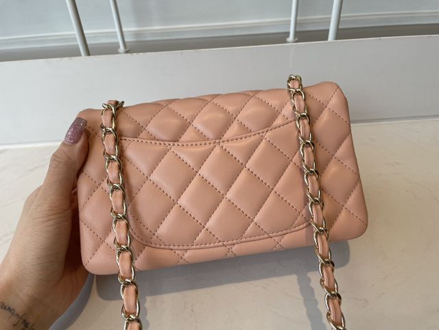 CC original lambskin mini flap bag A69900 light pink